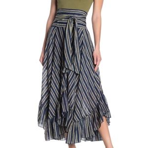 NWT Free People Giselle Skirt Stripes Navy Gauze
